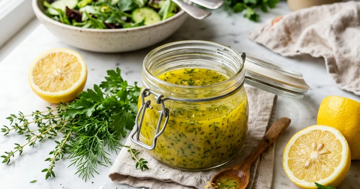 Zesty Lemon Herb GF Dressing: Your Fresh Go-To!